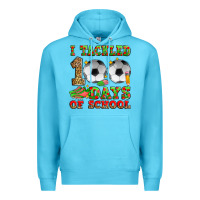 Ocean Blue i tackled 100 days of school soccer Premium Hoodie - Zillion Design Studio