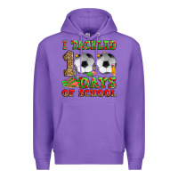 Purple i tackled 100 days of school soccer Premium Hoodie - Zillion Design Studio