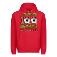 Red i tackled 100 days of school soccer Premium Hoodie - Zillion Design Studio