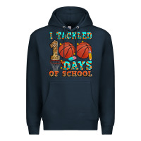 Navy i tackled 100 days of school basketball Premium Hoodie - Zillion Design Studio