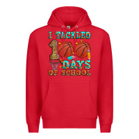 Red i tackled 100 days of school basketball Premium Hoodie - Zillion Design Studio