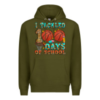 Army Green i tackled 100 days of school basketball Premium Hoodie - Zillion Design Studio