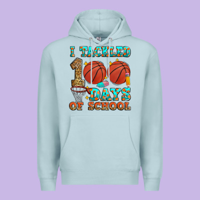 I Tackled 100 Days Of School Basketball Premium Hoodie Designed By Zillion Design Studio
