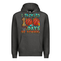 Charcoal Heather i tackled 100 days of school basketball Premium Hoodie - Zillion Design Studio
