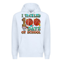 White i tackled 100 days of school basketball Premium Hoodie - Zillion Design Studio