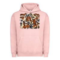 Pigment Salmon cowhide background Urban Hoodie - Zillion Design Studio