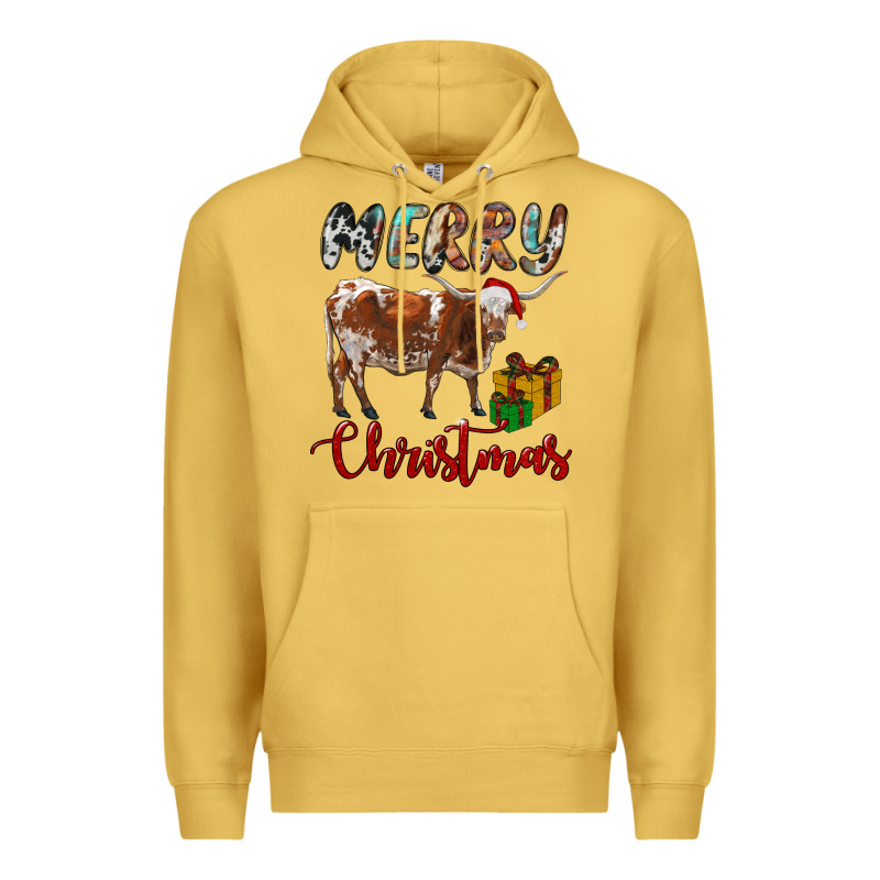 Texas Longhorn Merry Christmas Premium Hoodie by RanaPortraitStore | Teevron