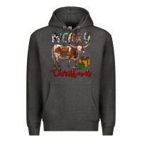 Charcoal Heather Texas Longhorn Merry Christmas Premium Hoodie - RanaPortraitStore