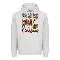 Dove Grey Texas Longhorn Merry Christmas Premium Hoodie - RanaPortraitStore