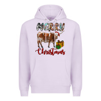Lilac Texas Longhorn Merry Christmas Premium Hoodie - RanaPortraitStore