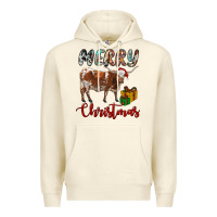 Sandshell Texas Longhorn Merry Christmas Premium Hoodie - RanaPortraitStore