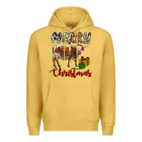 Antique Gold Texas Longhorn Merry Christmas Premium Hoodie - RanaPortraitStore
