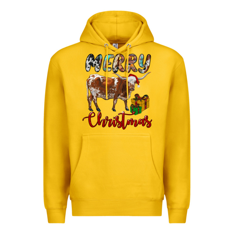 Texas Longhorn Merry Christmas Premium Hoodie by RanaPortraitStore | Teevron