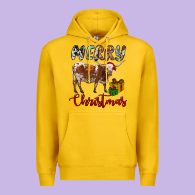 Texas Longhorn Merry Christmas Premium Hoodie Designed By Ranaportraitstore