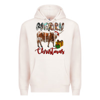Pale Pink Texas Longhorn Merry Christmas Premium Hoodie - RanaPortraitStore