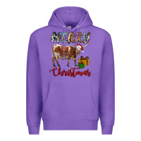 Purple Texas Longhorn Merry Christmas Premium Hoodie - RanaPortraitStore
