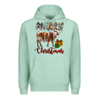 Seafoam Texas Longhorn Merry Christmas Premium Hoodie - RanaPortraitStore