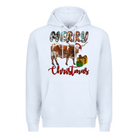 White Texas Longhorn Merry Christmas Premium Hoodie - RanaPortraitStore