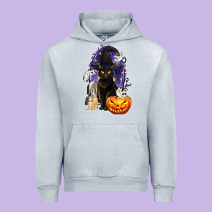 Halloween Cat And Pumpkin Urban Hoodie Designed By Texasbilliewilder