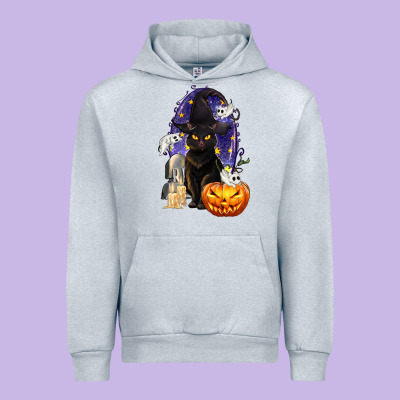 Halloween Cat And Pumpkin Urban Hoodie Designed By Texasbilliewilder