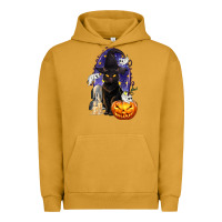 Pigment Peanut Butter Halloween Cat and Pumpkin Urban Hoodie - texasbilliewilder