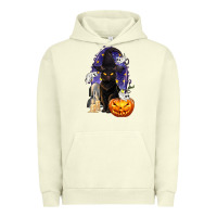 Pigment Pistachio Halloween Cat and Pumpkin Urban Hoodie - texasbilliewilder