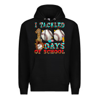 Black i tackled 100 days of school baseball Premium Hoodie - Zillion Design Studio
