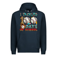 Navy i tackled 100 days of school baseball Premium Hoodie - Zillion Design Studio