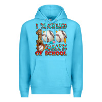 Ocean Blue i tackled 100 days of school baseball Premium Hoodie - Zillion Design Studio