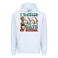 White i tackled 100 days of school baseball Premium Hoodie - Zillion Design Studio