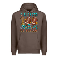 Coffee i tackled 100 days of school american football Premium Hoodie - Zillion Design Studio