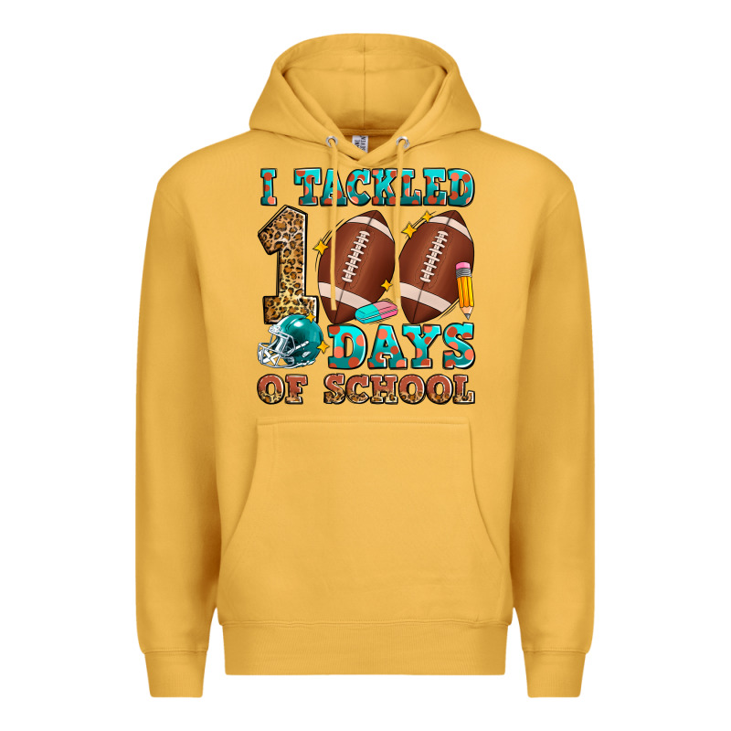 I Tackled 100 Days Of School American Football Premium Hoodie by Zillion Design Studio | Teevron