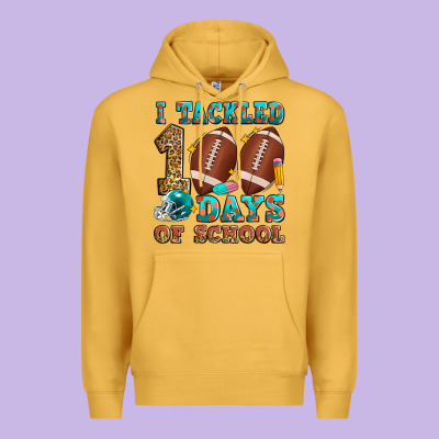 I Tackled 100 Days Of School American Football Premium Hoodie Designed By Zillion Design Studio