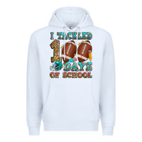 White i tackled 100 days of school american football Premium Hoodie - Zillion Design Studio