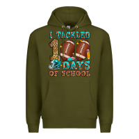 Army Green i tackled 100 days of school american football Premium Hoodie - Zillion Design Studio