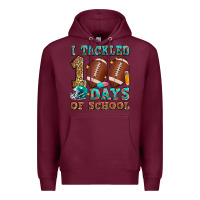 Burgundy i tackled 100 days of school american football Premium Hoodie - Zillion Design Studio
