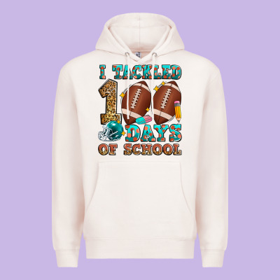I Tackled 100 Days Of School American Football Premium Hoodie Designed By Zillion Design Studio