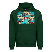 Forest Green aztec cowhide background Urban Hoodie - Zillion Design Studio