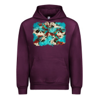 Mauve Wine aztec cowhide background Urban Hoodie - Zillion Design Studio