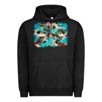 Pigment Black aztec cowhide background Urban Hoodie - Zillion Design Studio