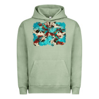 Pigment Oil Green aztec cowhide background Urban Hoodie - Zillion Design Studio