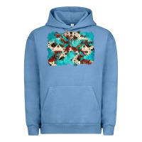 Pigment Pebble Blue aztec cowhide background Urban Hoodie - Zillion Design Studio