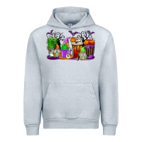 Heather Grey Halloween Gnomes Coffee Cups Urban Hoodie - texasbilliewilder