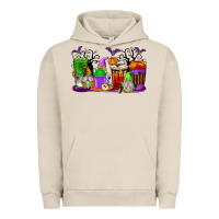 Pigment French Oak Halloween Gnomes Coffee Cups Urban Hoodie - texasbilliewilder