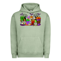 Pigment Oil Green Halloween Gnomes Coffee Cups Urban Hoodie - texasbilliewilder