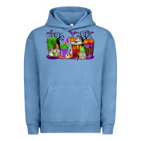 Pigment Pebble Blue Halloween Gnomes Coffee Cups Urban Hoodie - texasbilliewilder