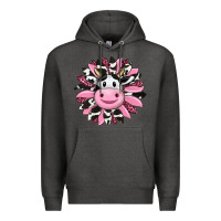 Charcoal Heather pink leopard sunflower cow Premium Hoodie - RanaPortraitStore