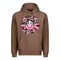 Chestnut pink leopard sunflower cow Premium Hoodie - RanaPortraitStore