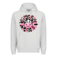 Dove Grey pink leopard sunflower cow Premium Hoodie - RanaPortraitStore