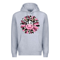 Heather Grey pink leopard sunflower cow Premium Hoodie - RanaPortraitStore